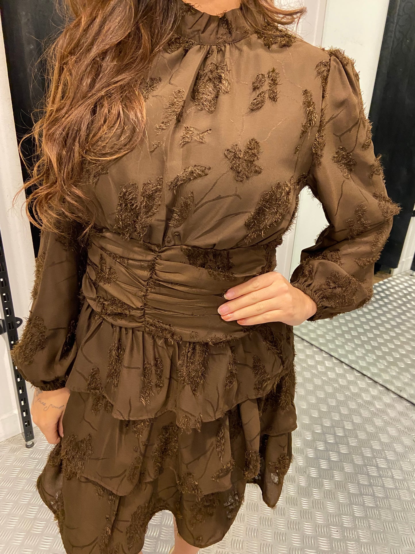 Brown fluffy dress
