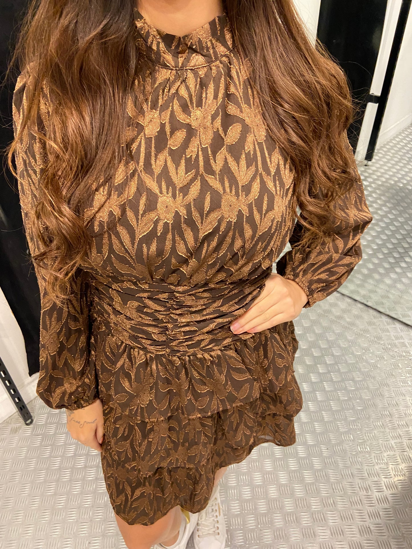 Brown shiny dress
