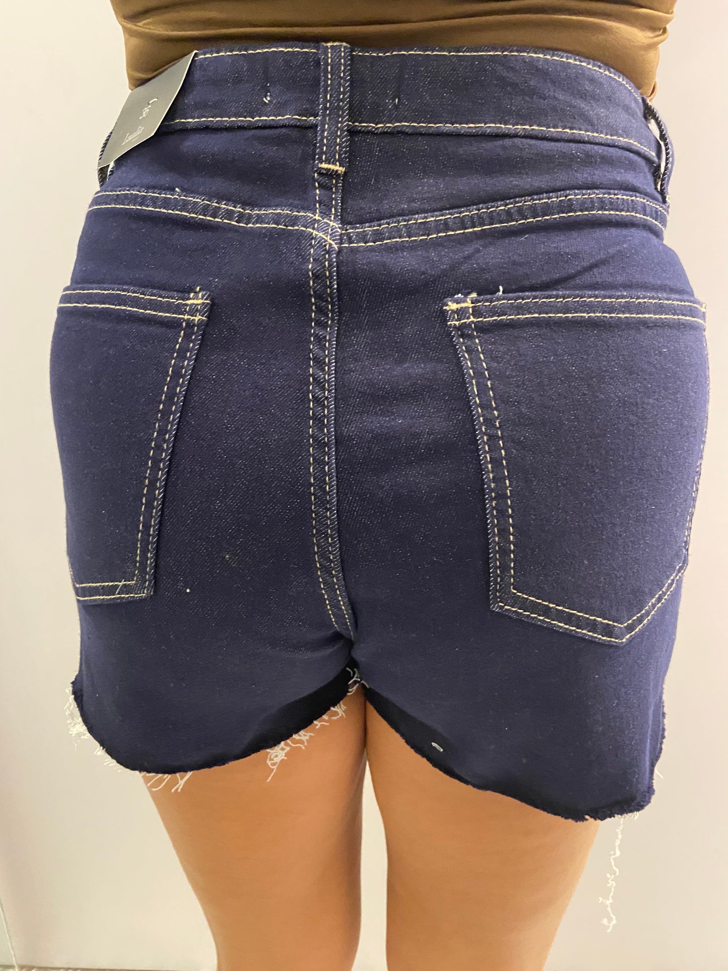Laulia dark blue denim button skort