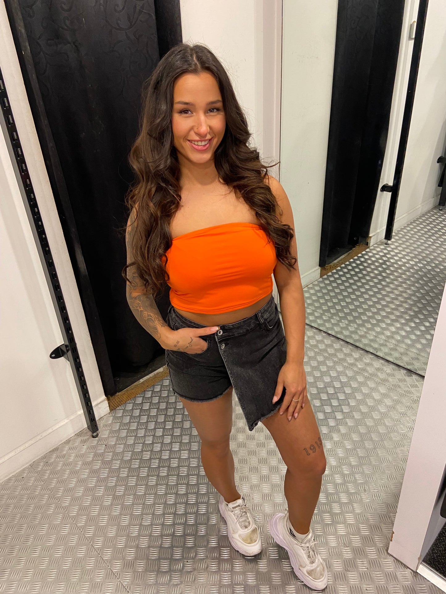 Oranje bandeau top