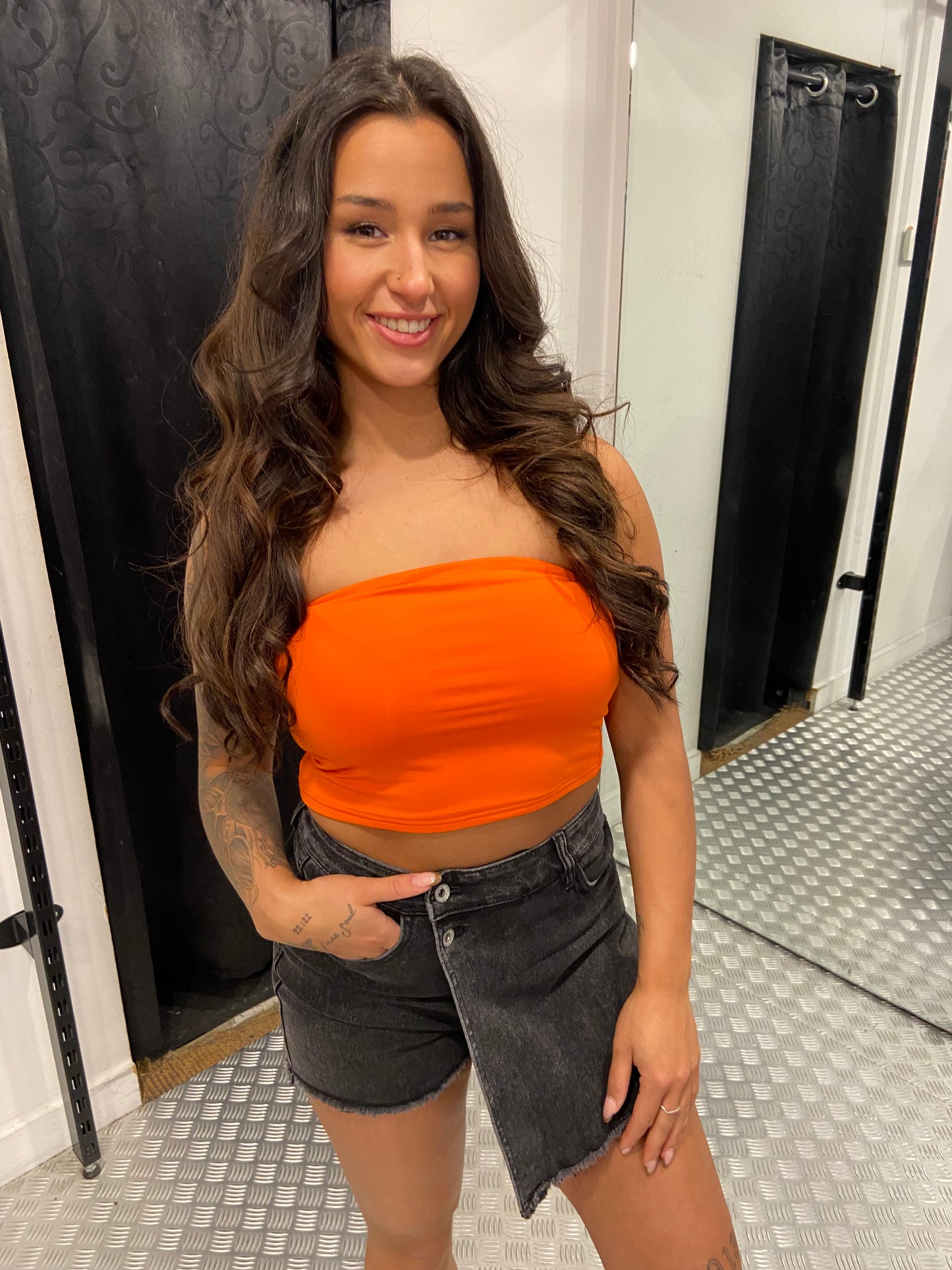 Oranje bandeau top