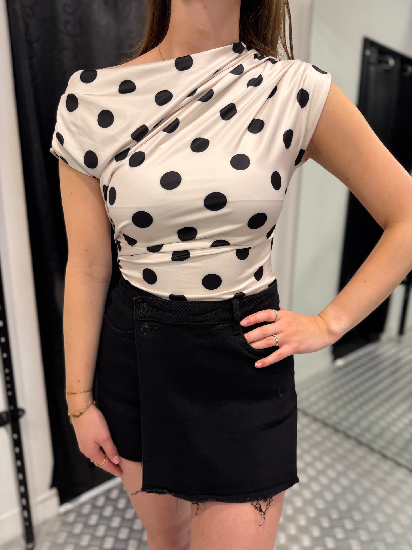 Zwart denim skort HM