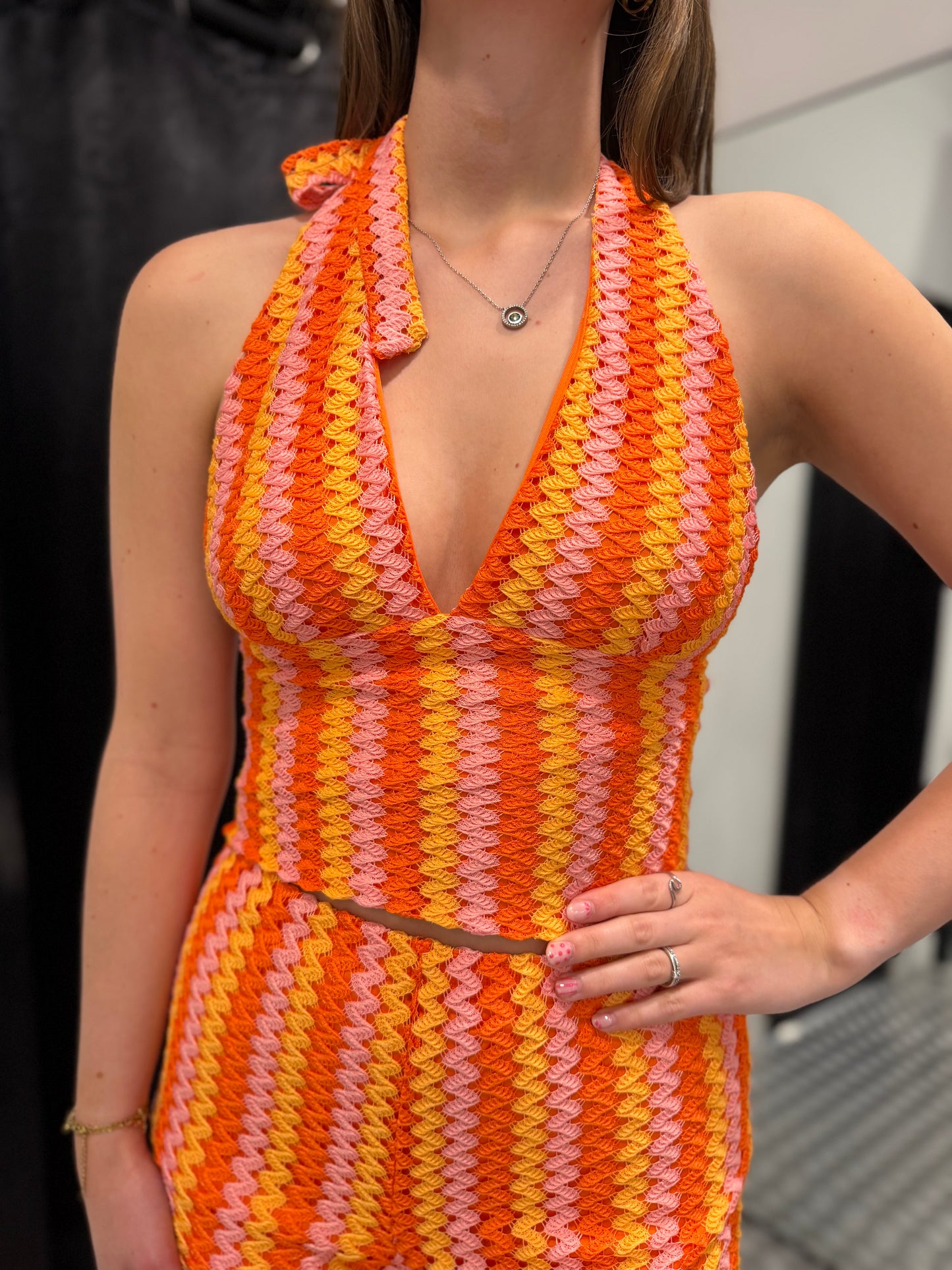 Summer crochet matchy top