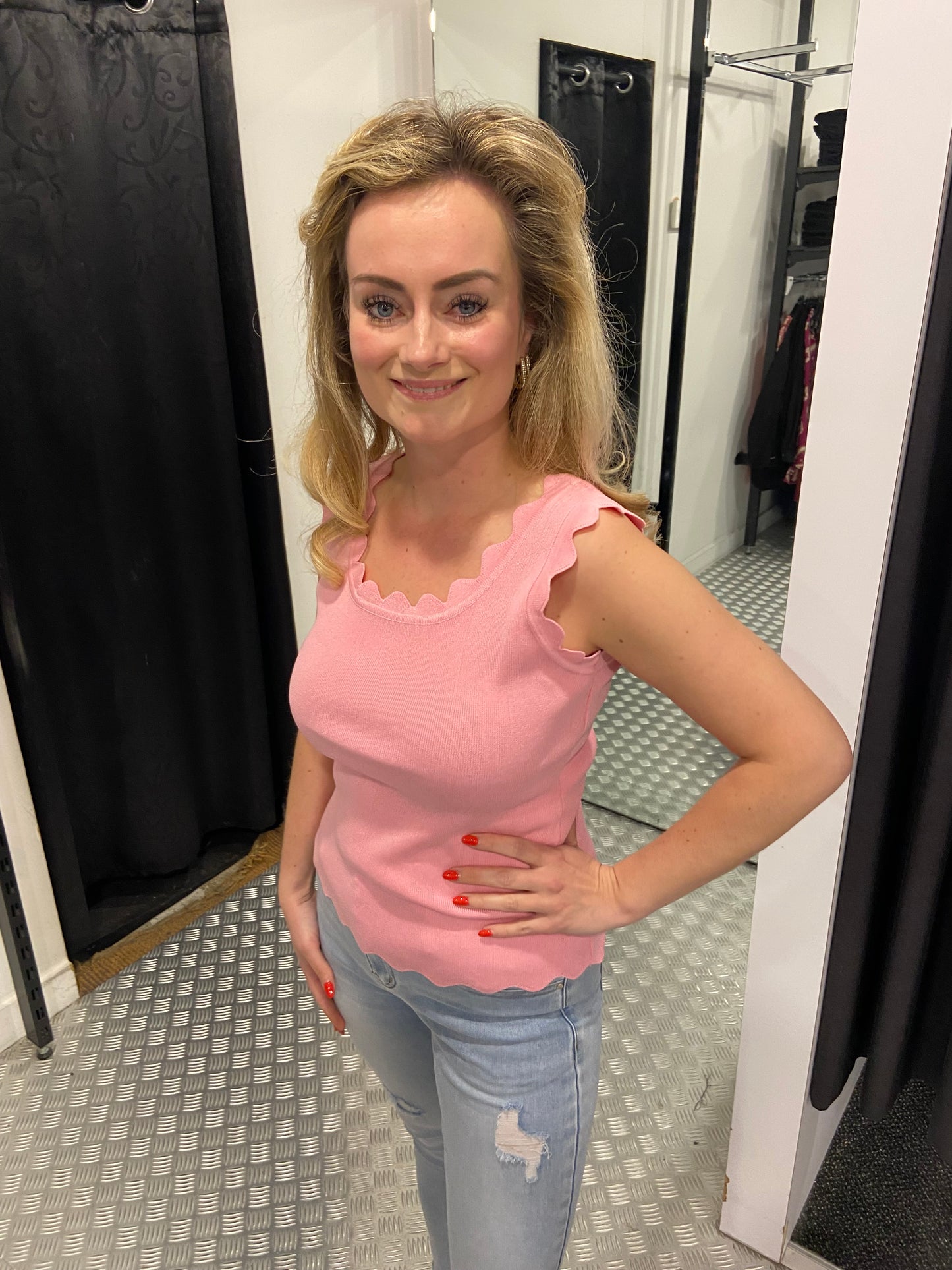 Oranje kartelrand top