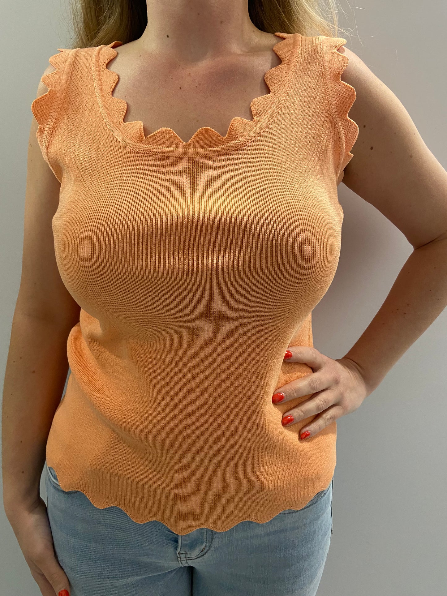 Oranje kartelrand top