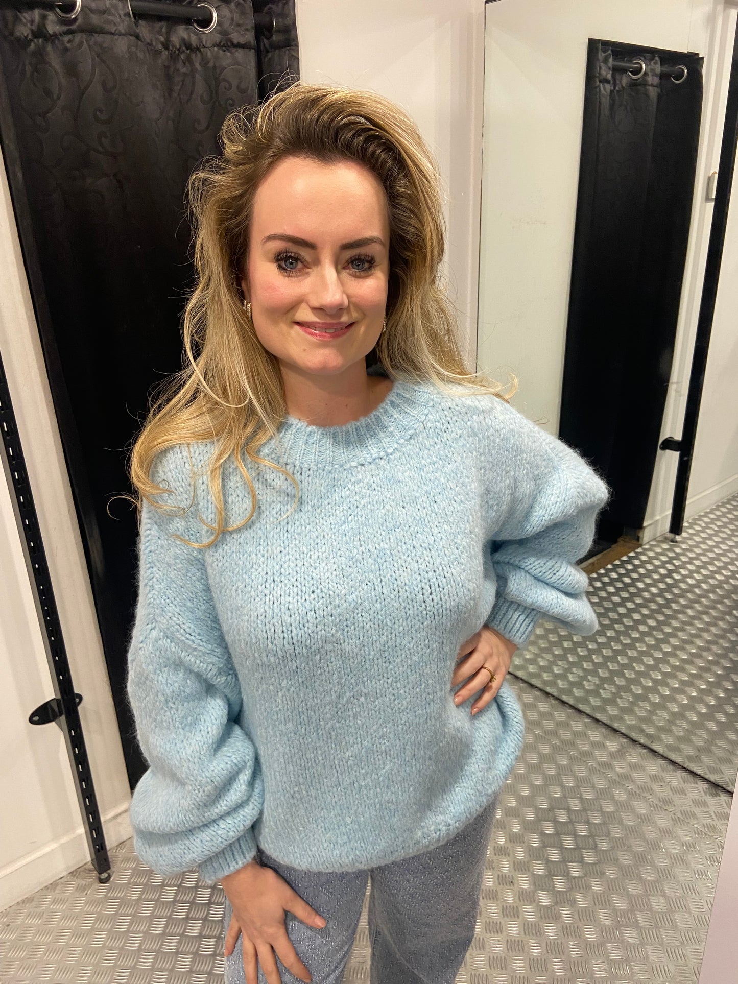 Baby blue knitted wear