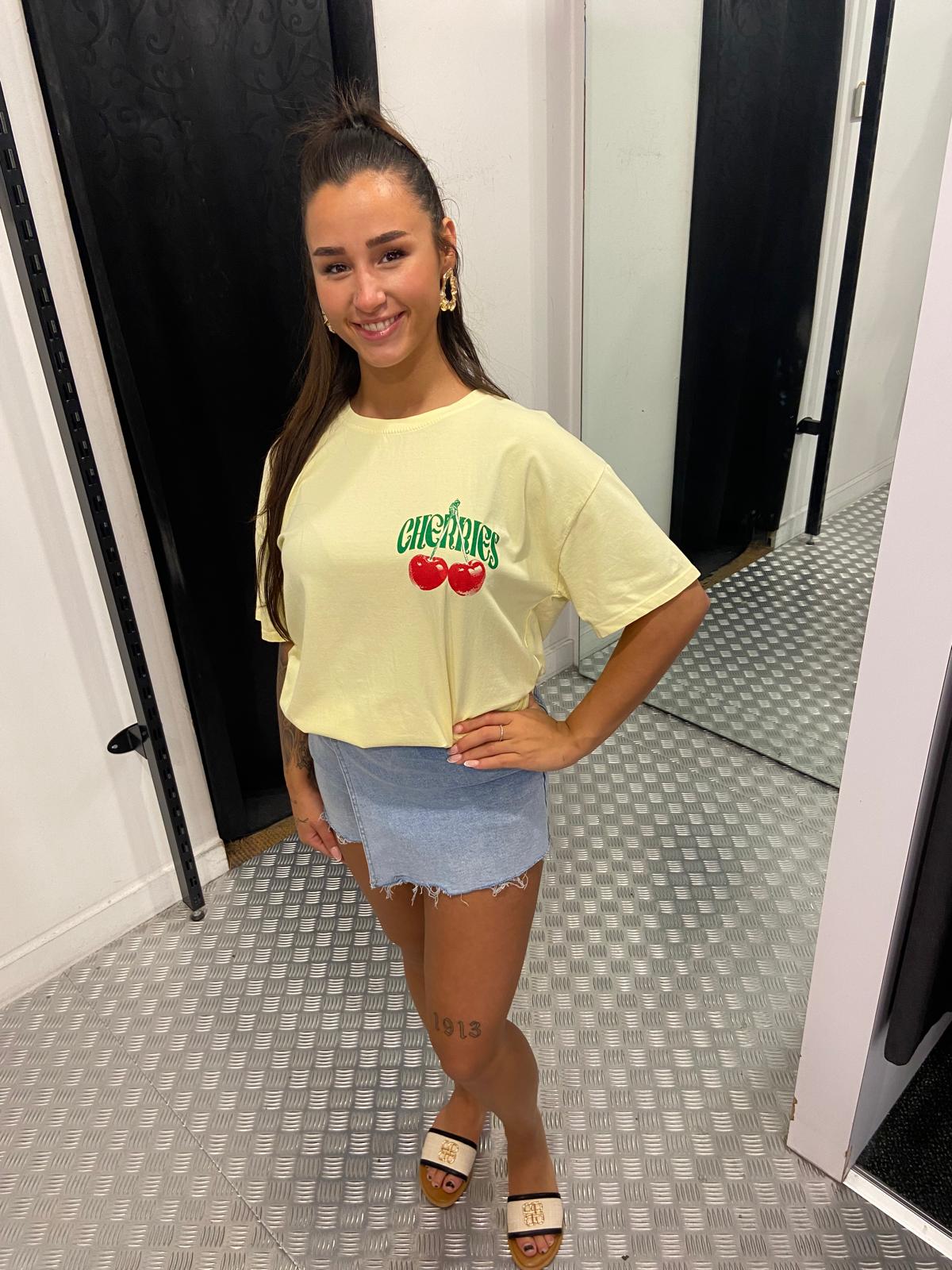 Yellow cherries shirt