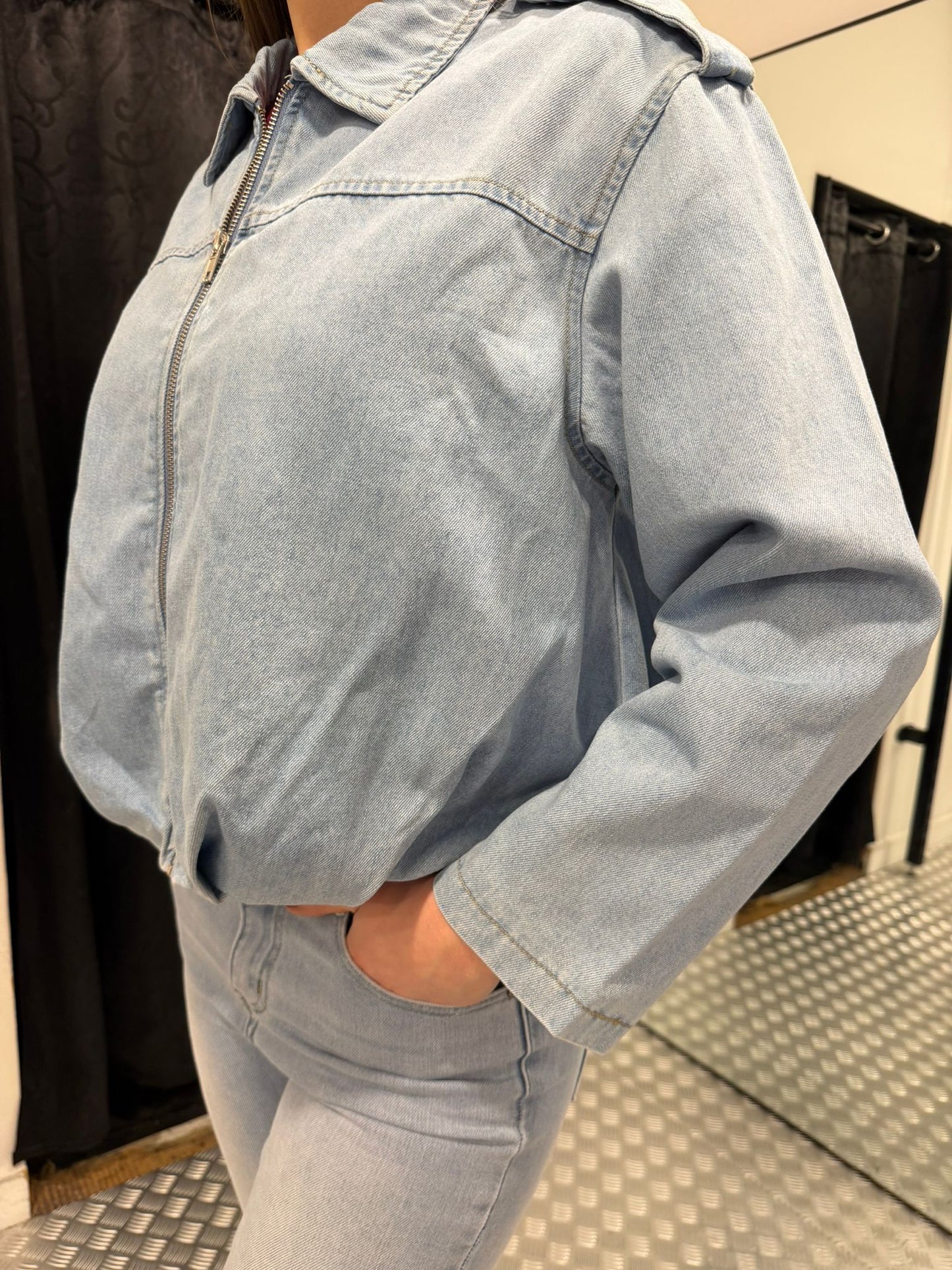 Jeans bomberjacket oversized