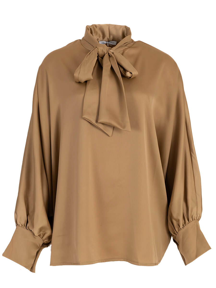 Champagne bow tie blouse
