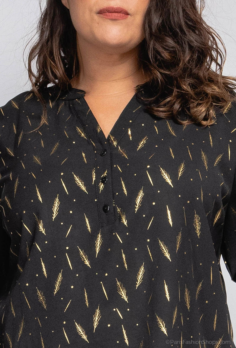 Golden feather blouse