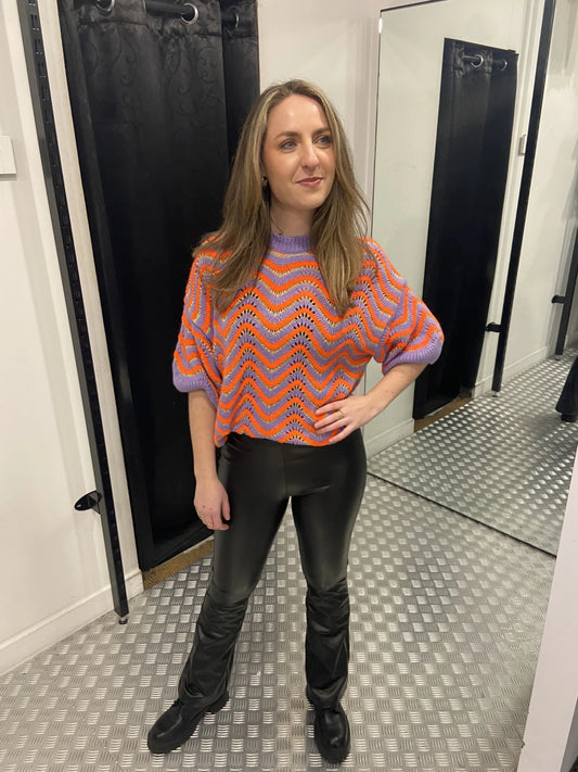 Cropped leatherlook flared