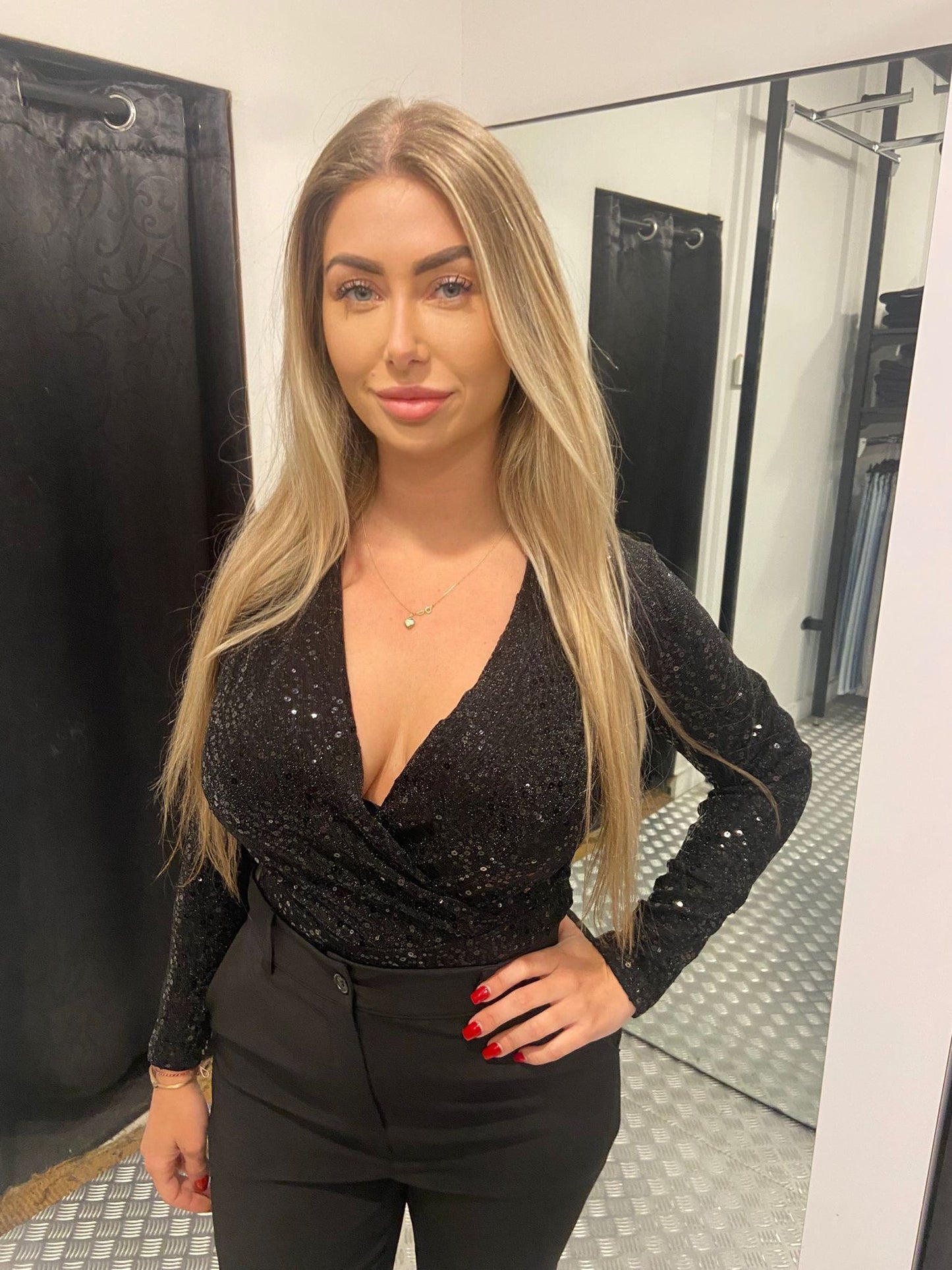 Black paillet body by swan