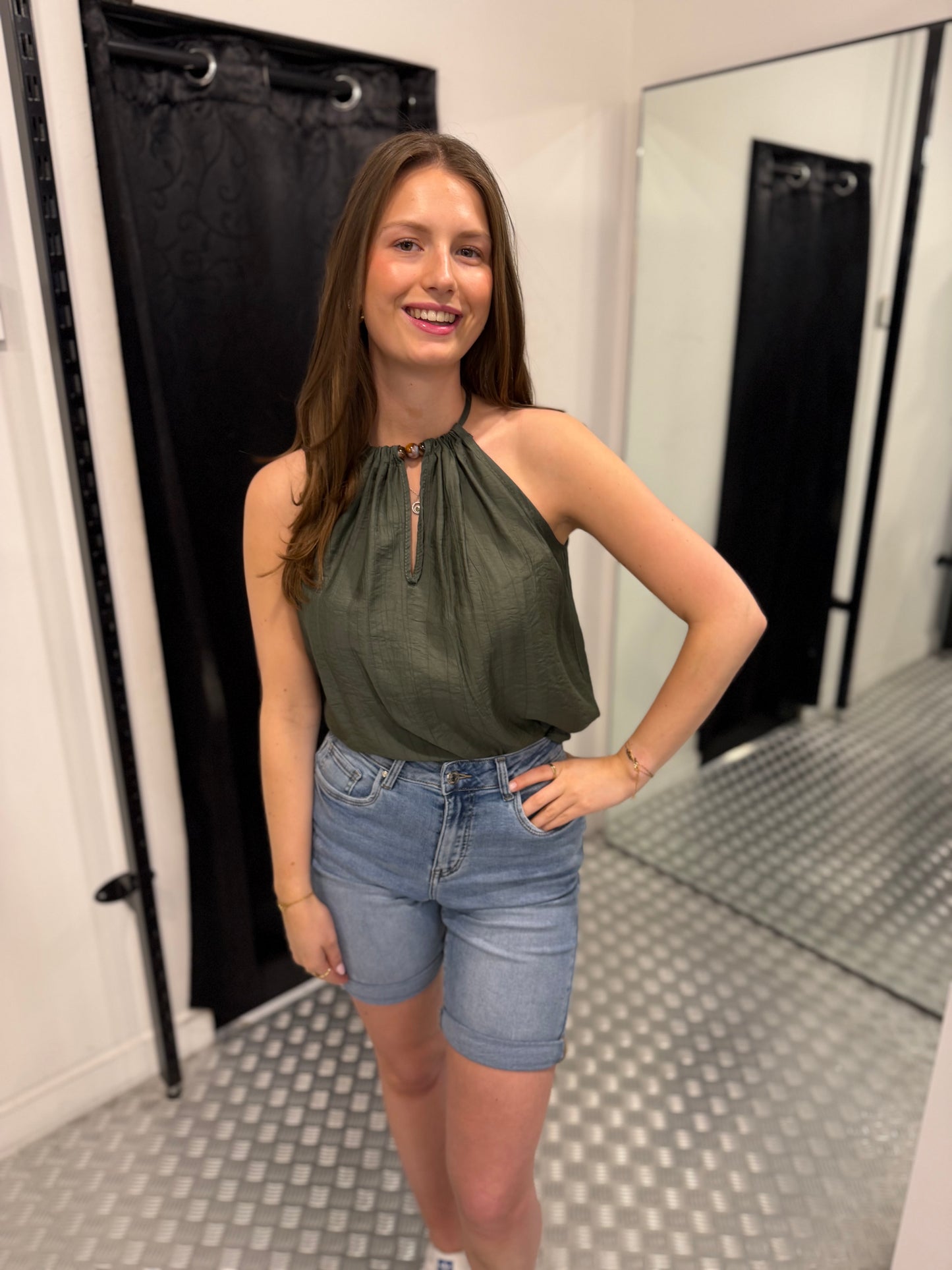 Brown loose fit top