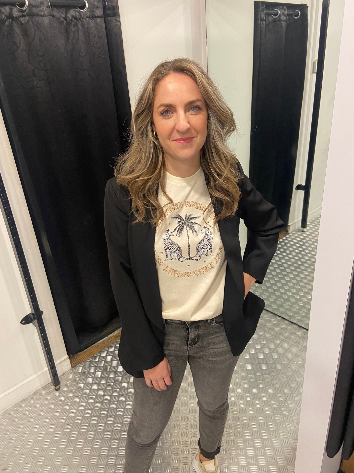 Zwarte getailleerde blazer