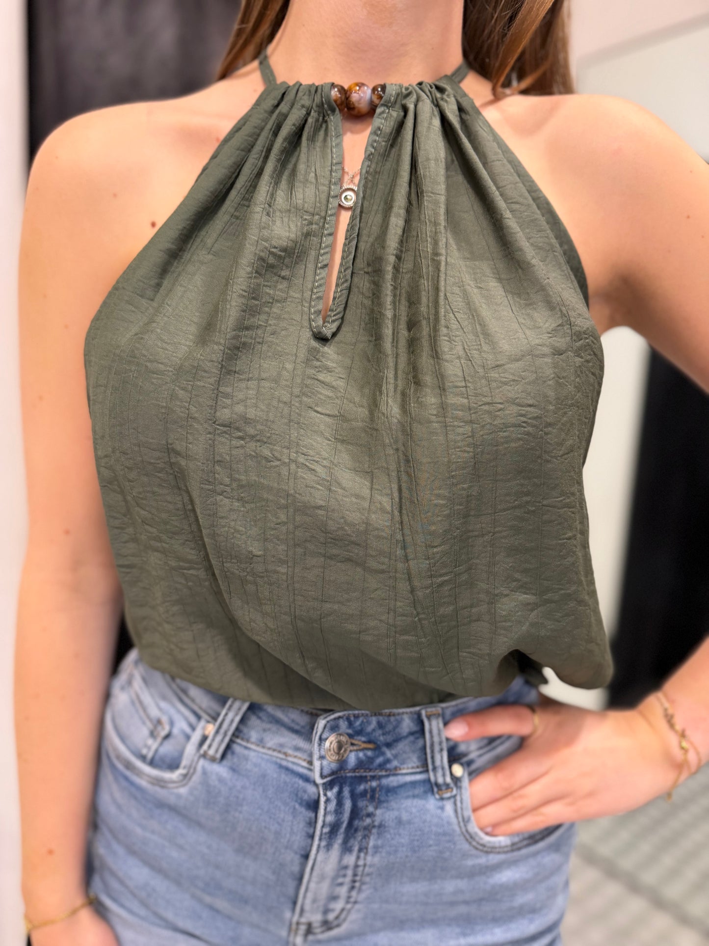 Brown loose fit top