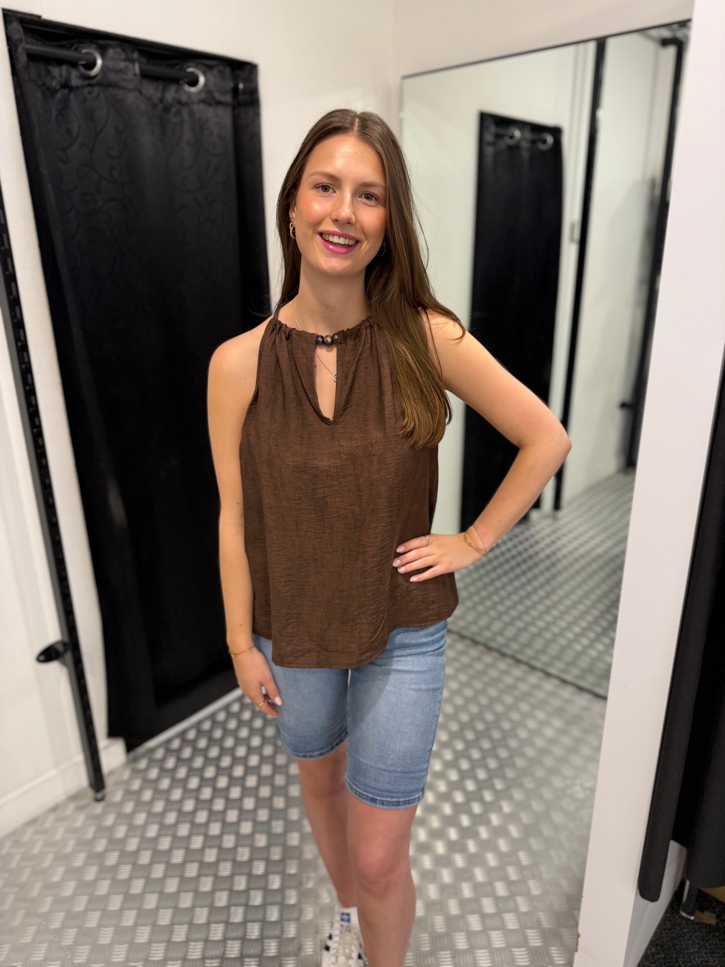 Brown loose fit top