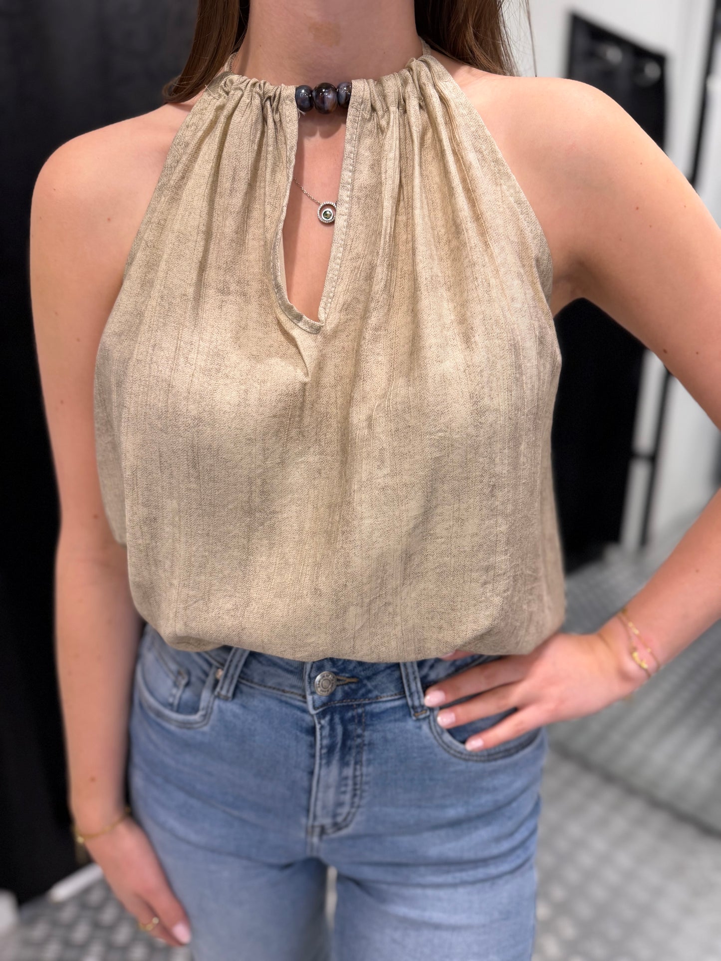 Brown loose fit top