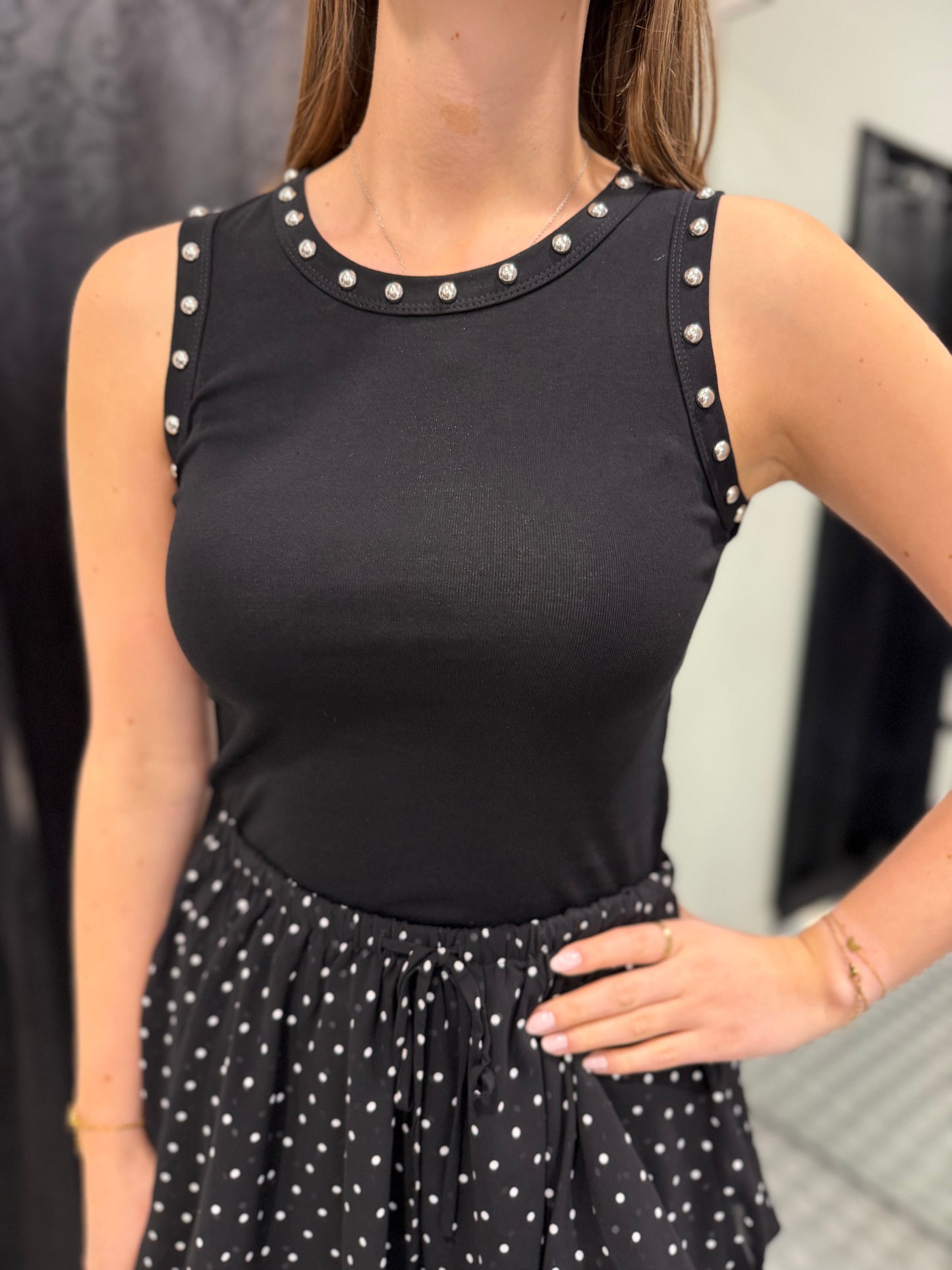 Black top studs