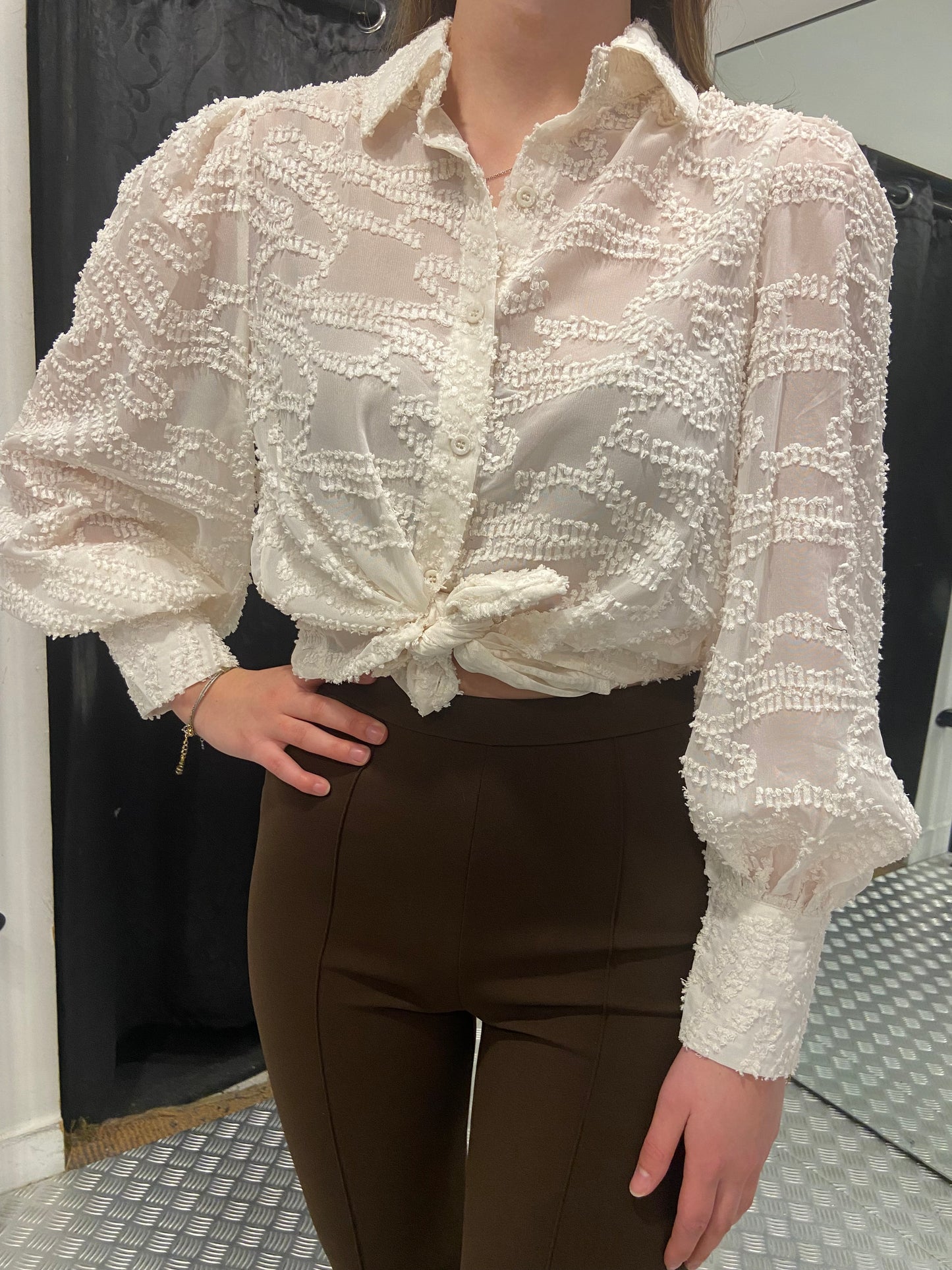 Creme amaya blouse