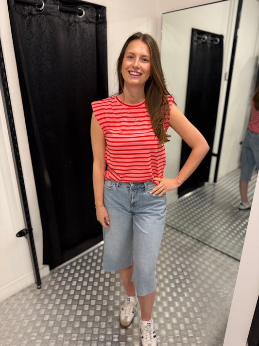 Striped pinky top