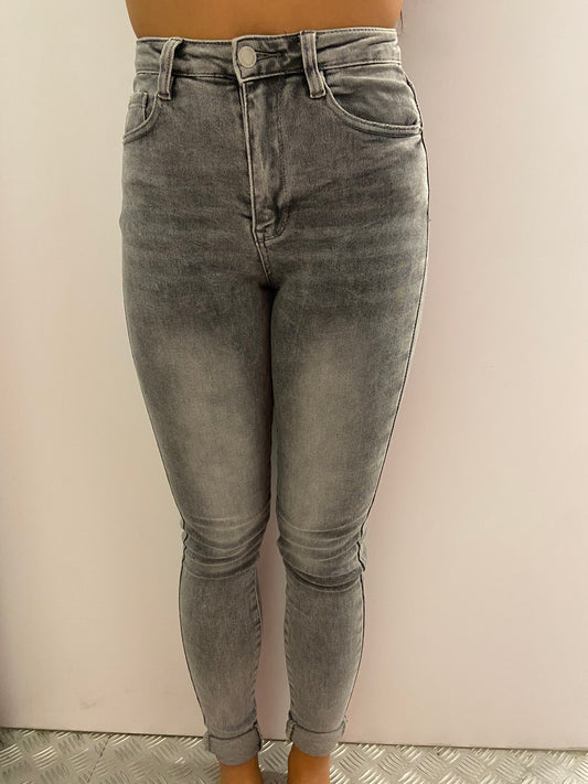 Grijze high waisted skinny laulia