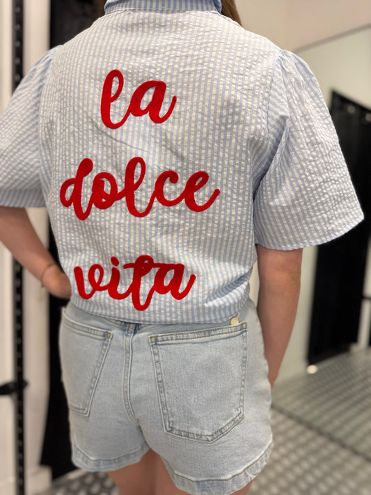 Dolce vita blue blouse