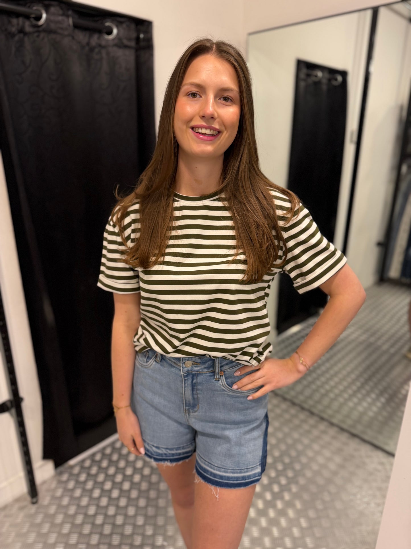 Double denim kathy short