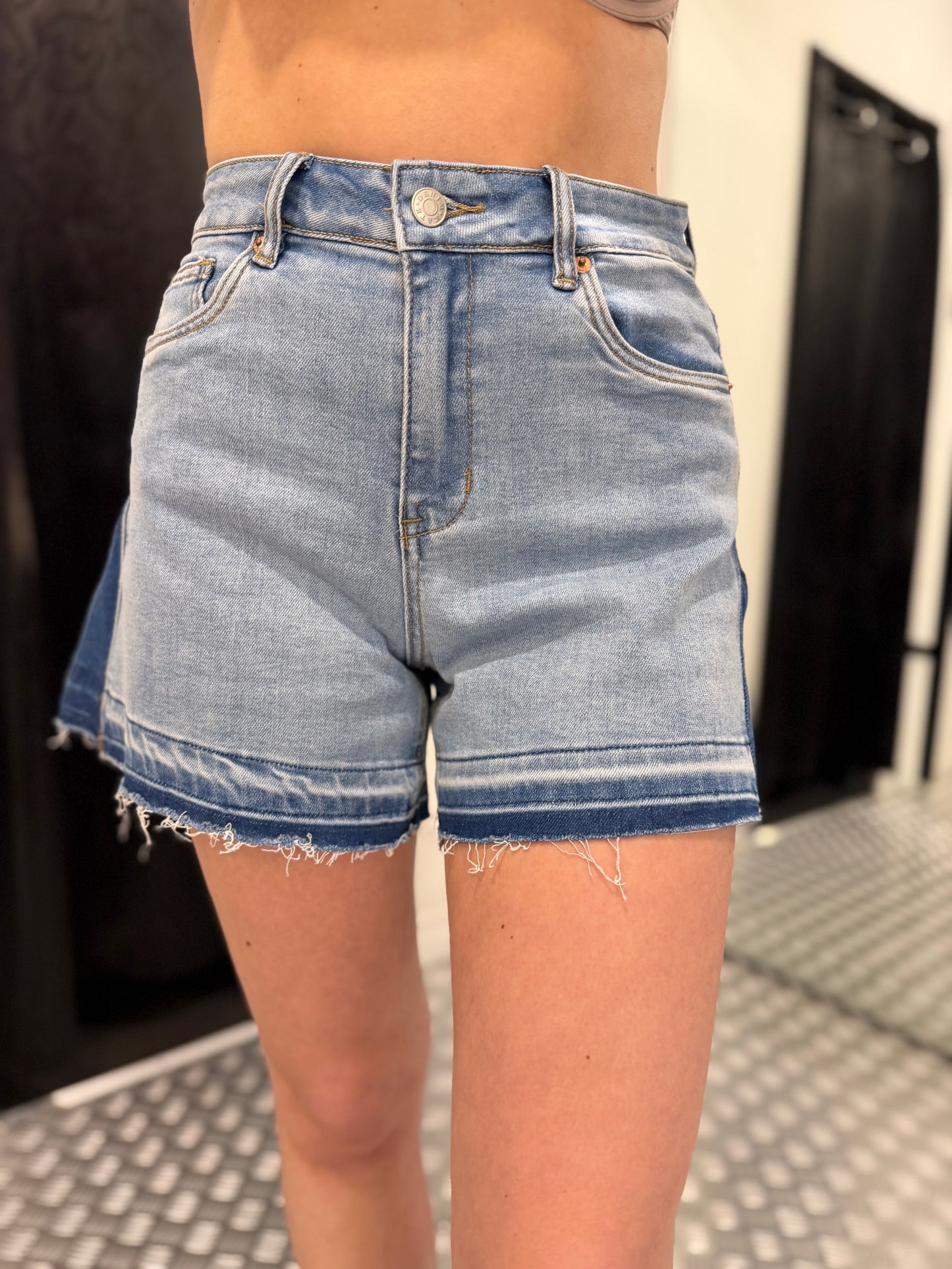 Double denim kathy short