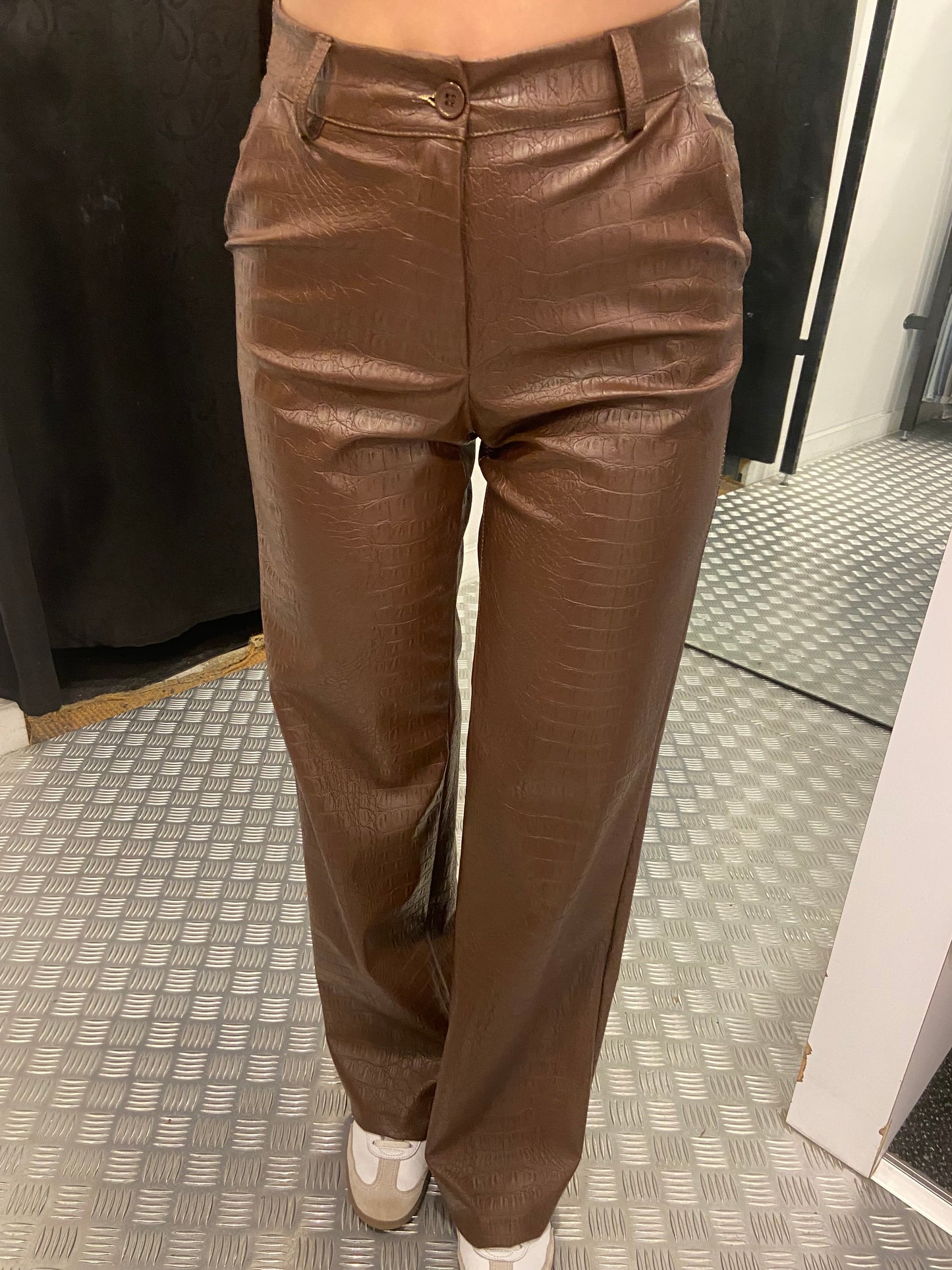Snake leatherlook wide leg