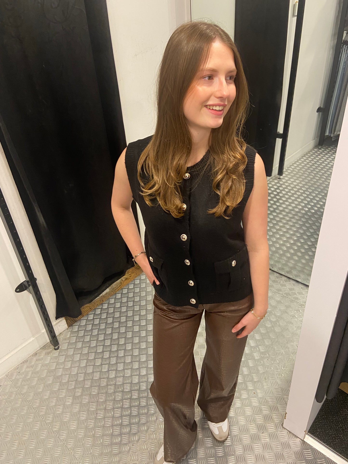 Snake leatherlook wide leg