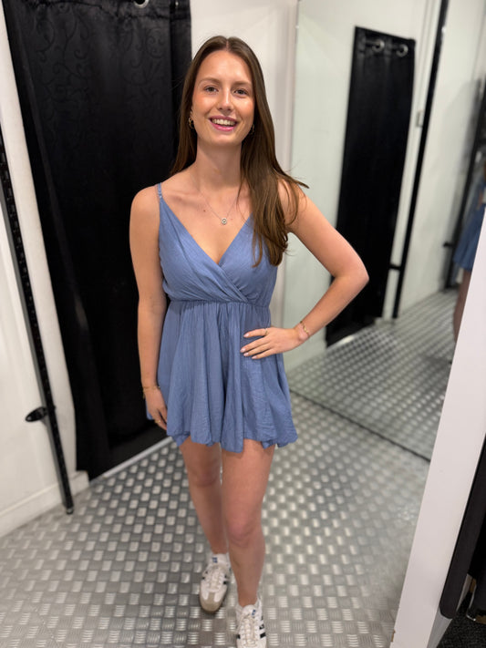 Jeansblauwe playsuit