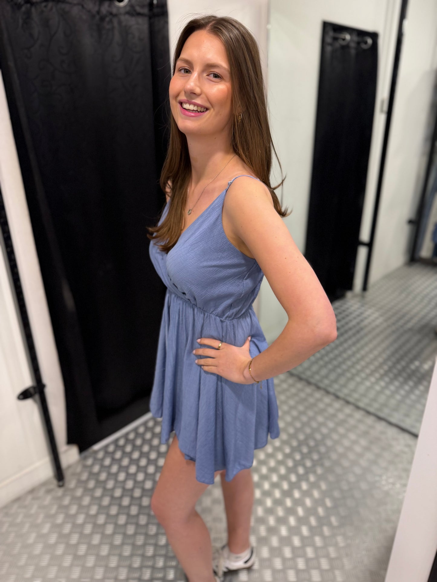 Jeansblauwe playsuit