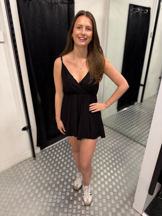 Zwarte playsuit