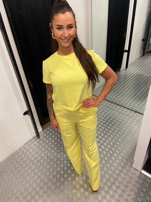 Yellow wide leg jogging pants by swan