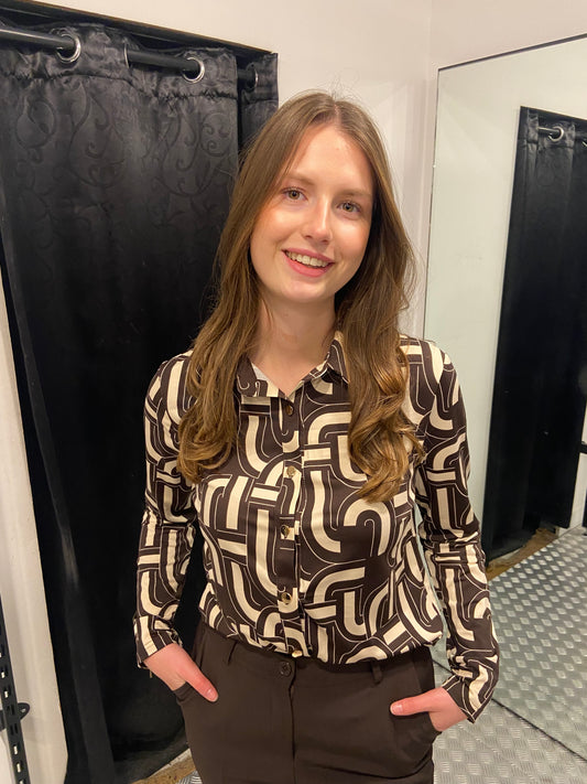 Brown traffic blouse by swan