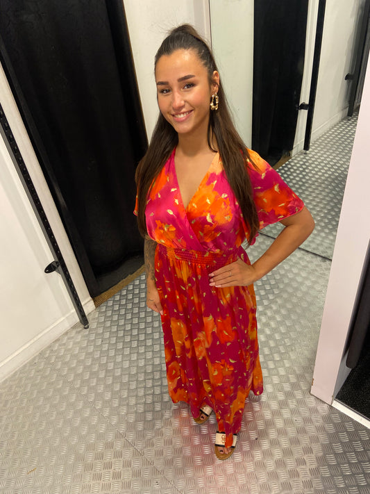 Pink feather dress