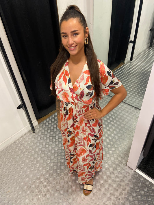 Creme flower dress