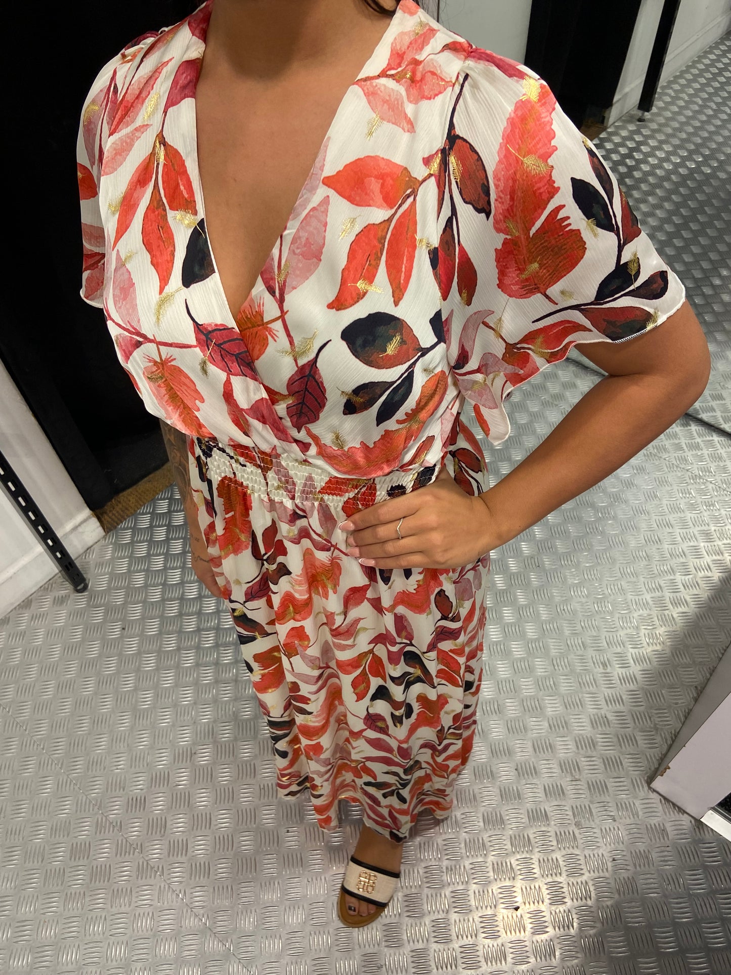 Creme flower dress