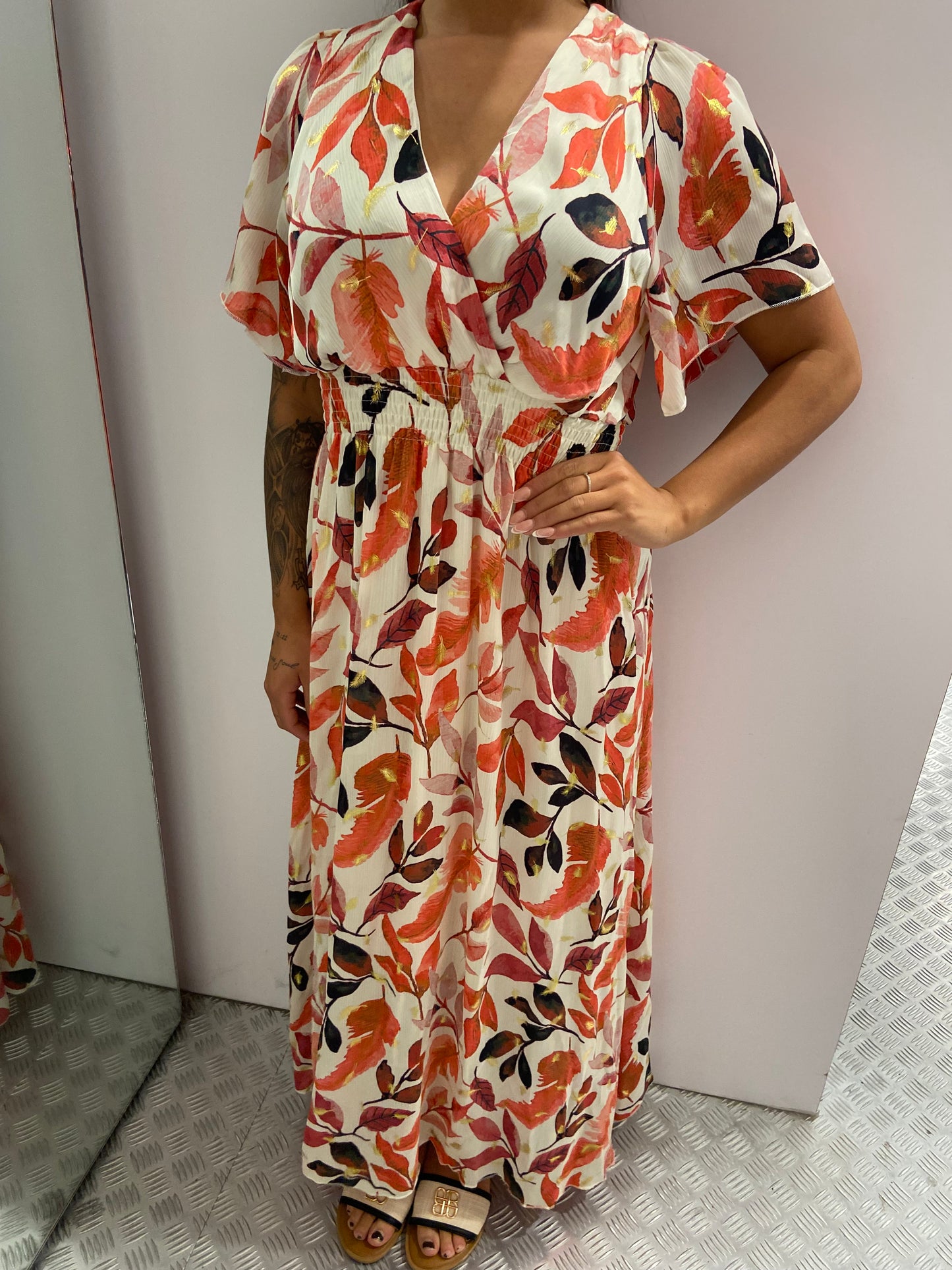 Creme flower dress