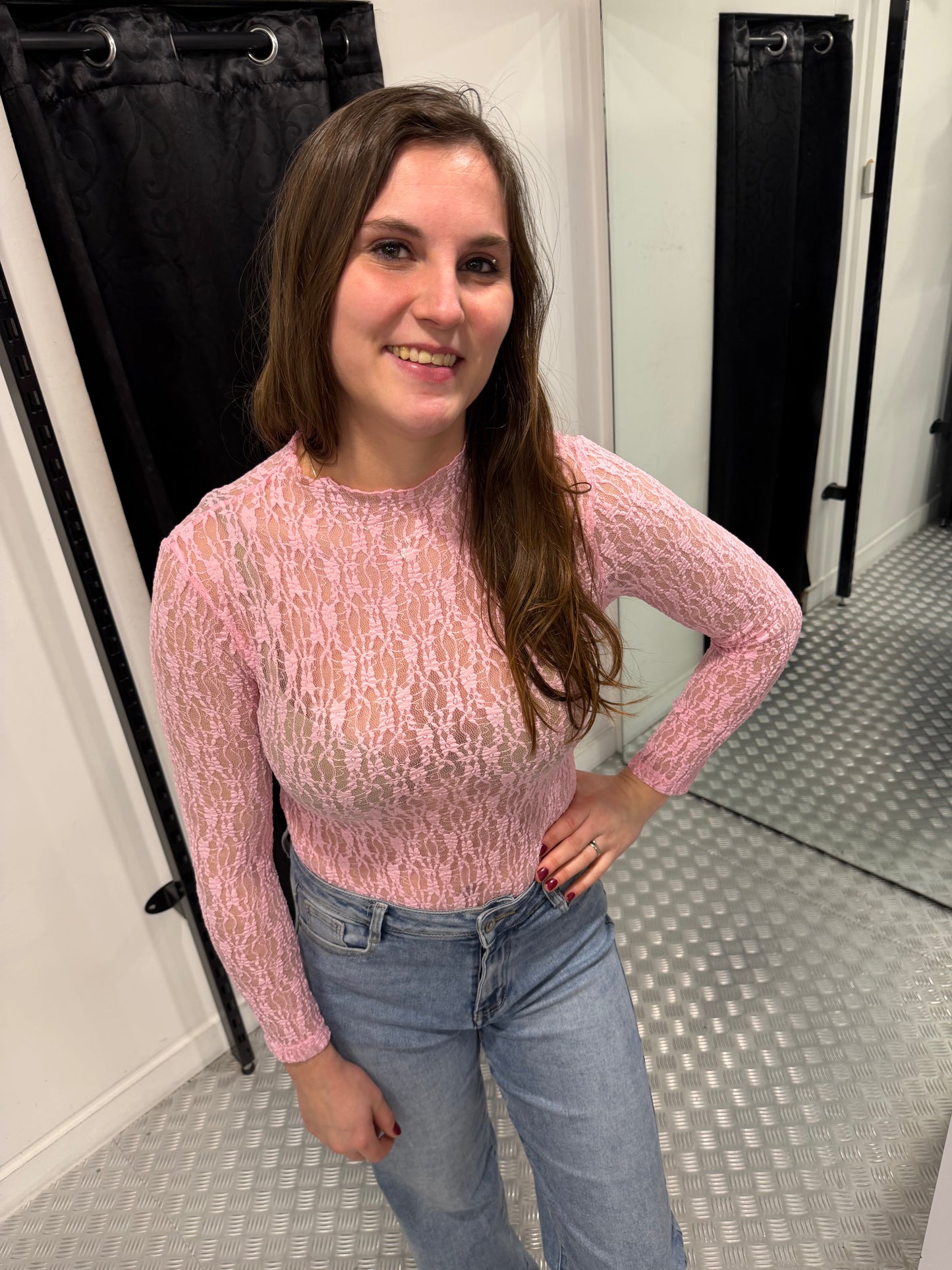 Roze kanten top