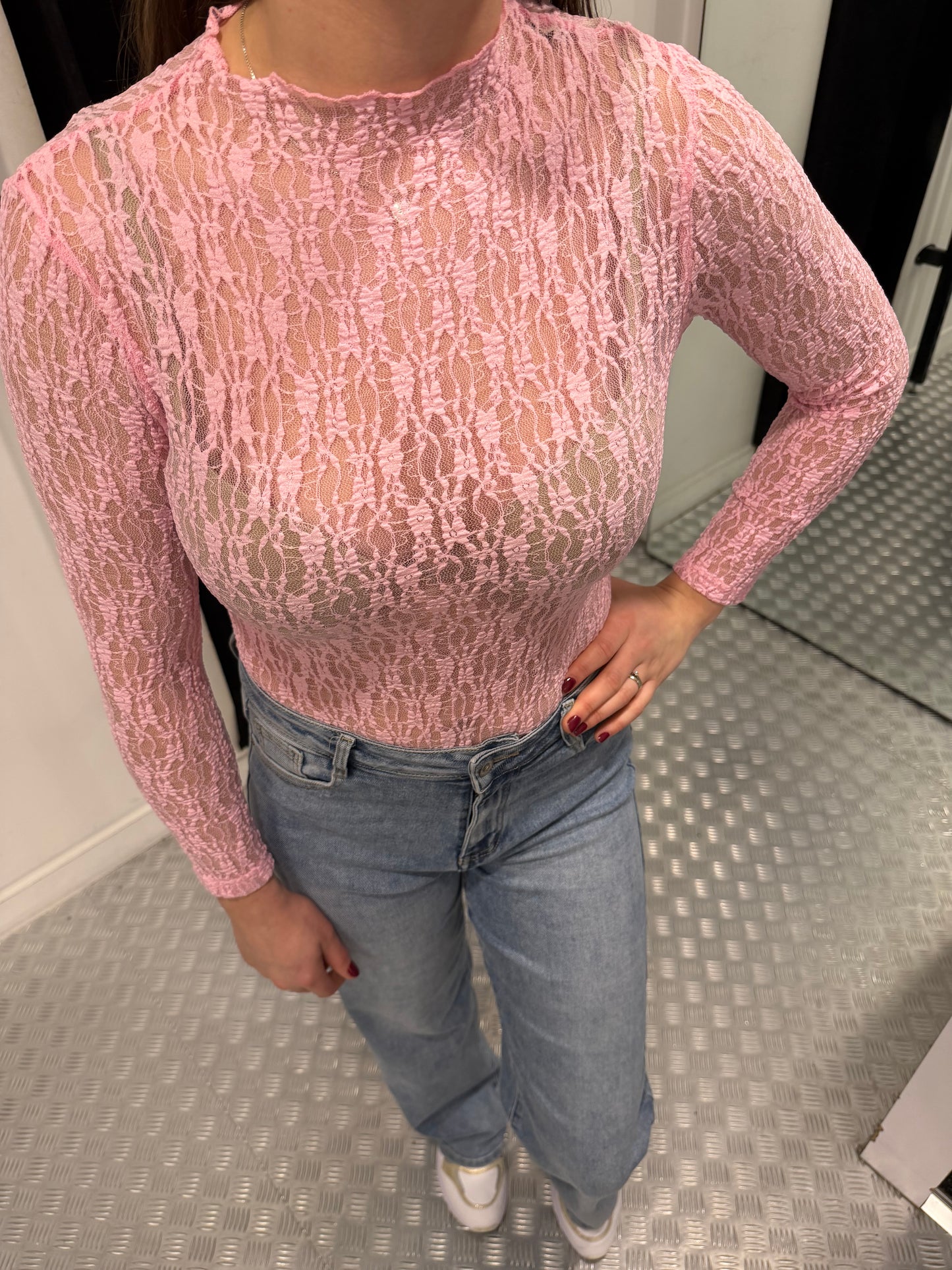 Roze kanten top