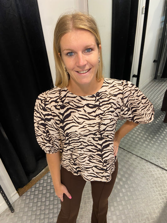 Beige zebra blouse