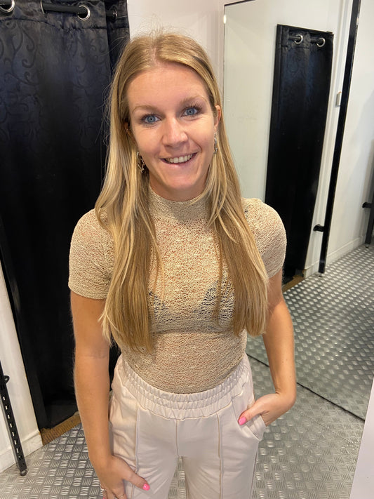 Beige lace top