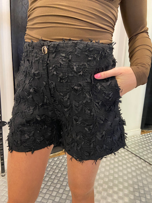 Black fluffy short
