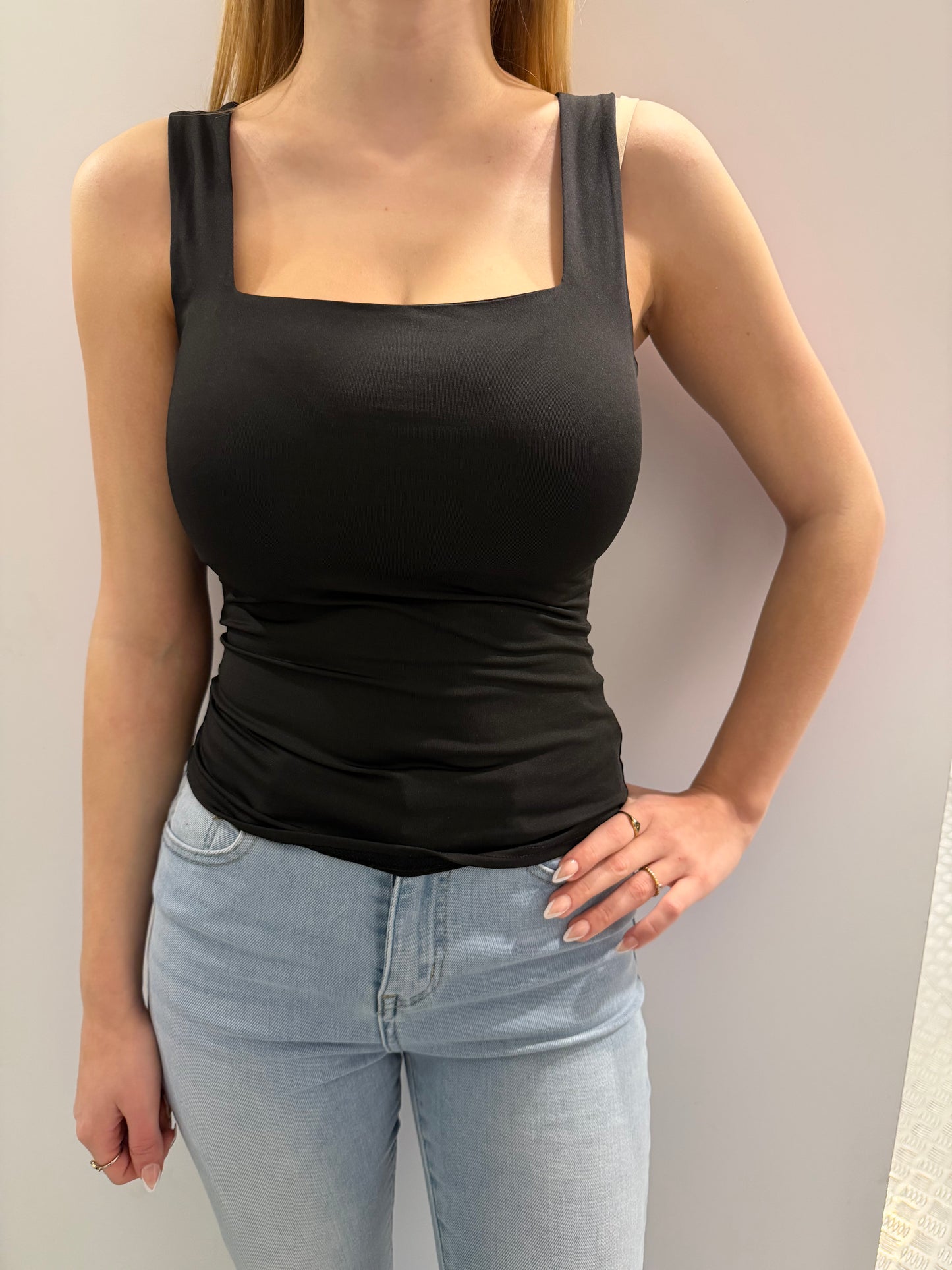 Vierkante top wit by swan