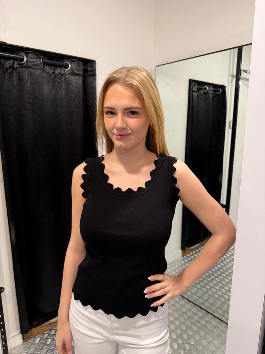 Zwarte top kartelrand