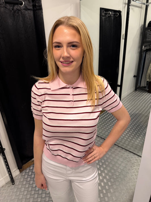 Spring striped polo top