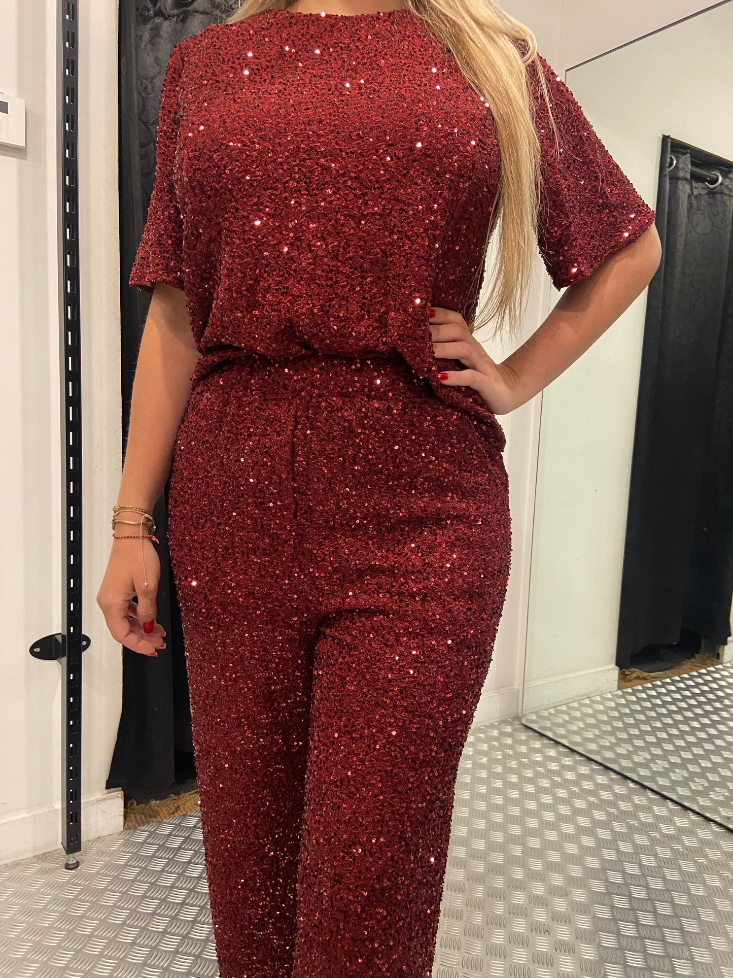 Bordeaux paillet top