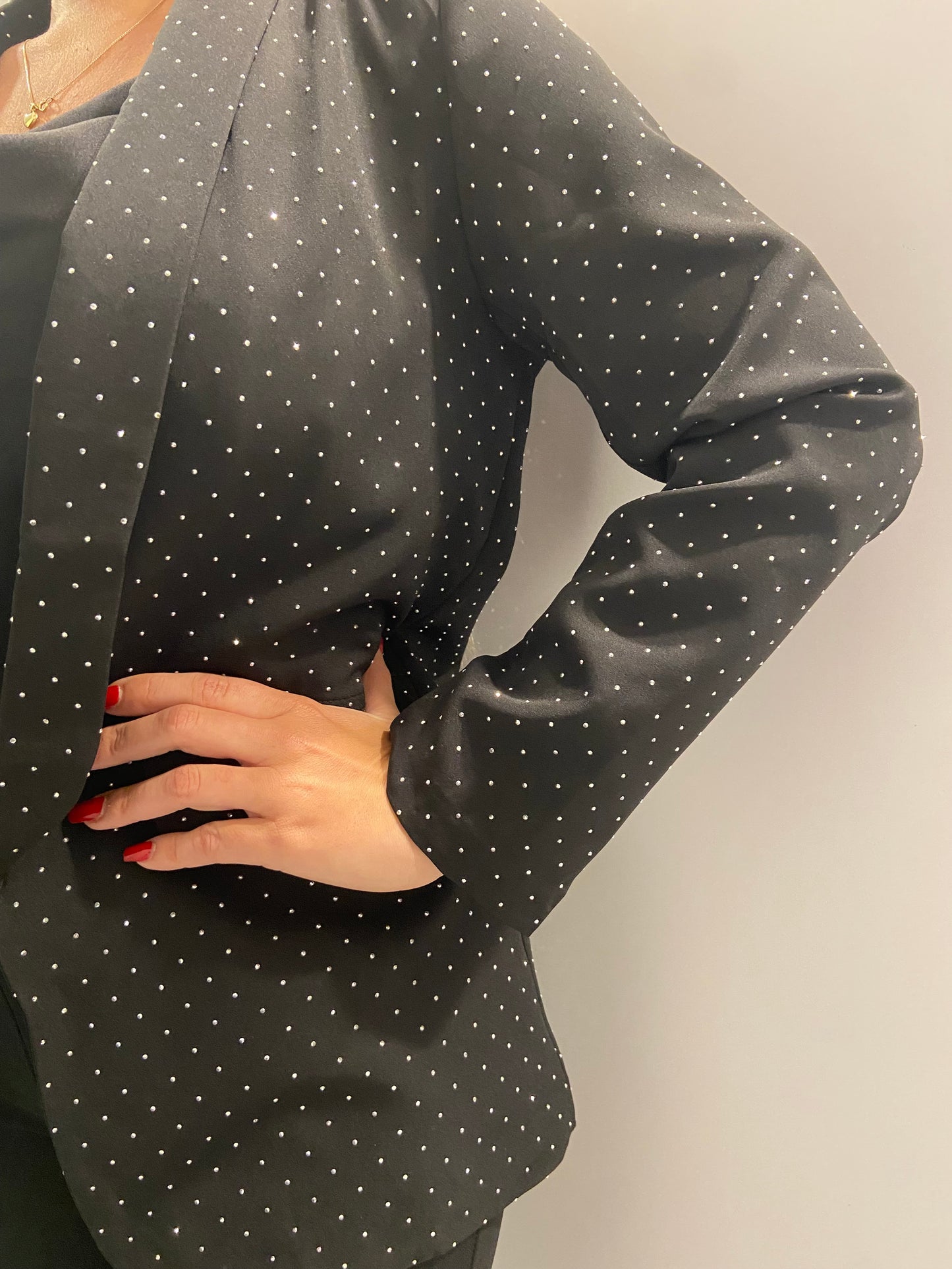 Black strass blazer
