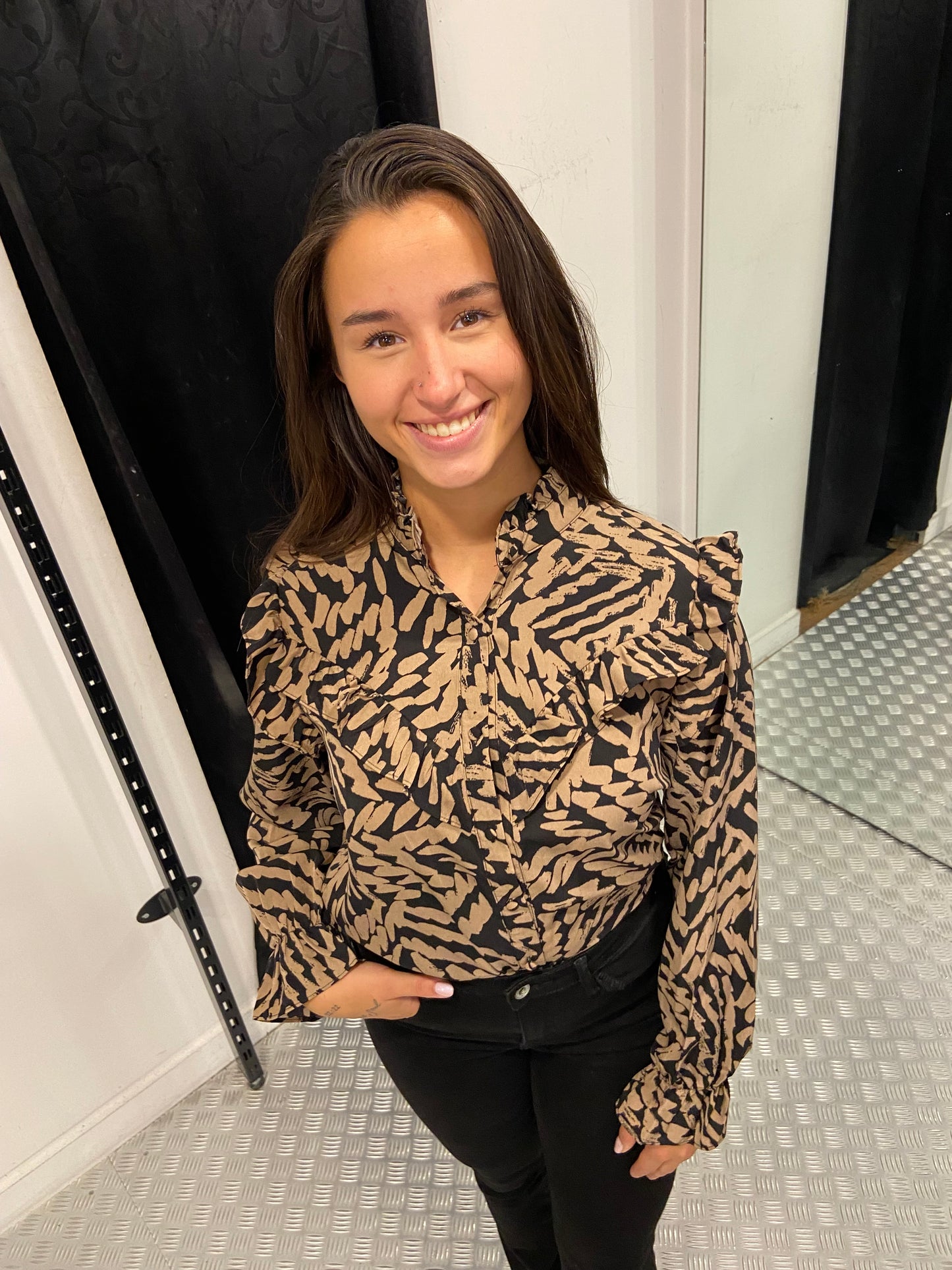 Autumn ruffle blouse